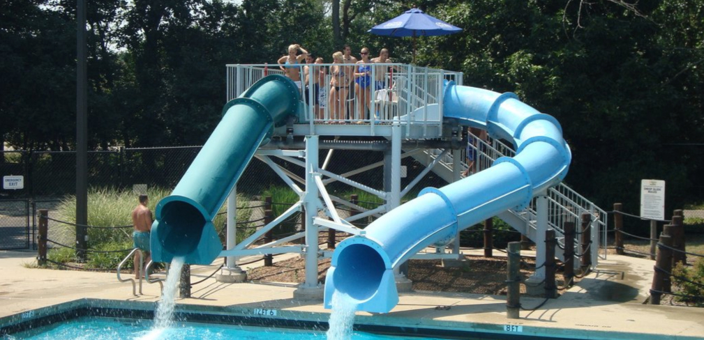 Two parallel water slides.